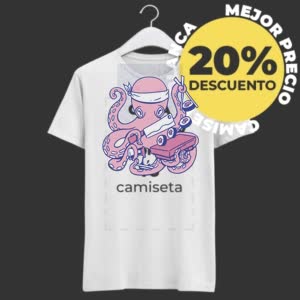 Camiseta Pulpo Cocinero - Camiseta blanca con logo