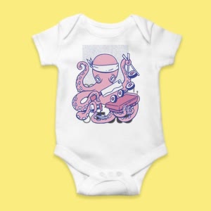 Camiseta Pulpo Cocinero - custom-baby-body-450x450