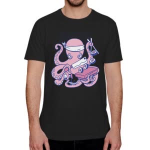 Camiseta Pulpo Cocinero - Camiseta negra con logo