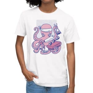 Camiseta Pulpo Cocinero - Camiseta blanca con logo