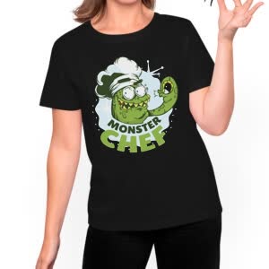 Camiseta Chef Monstruo - Camiseta negra con logo