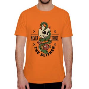 Camiseta nunca confíes en quien se desliza - Camiseta naranja con logo