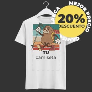 Camiseta perezoso senderismo - Camiseta blanca con logo