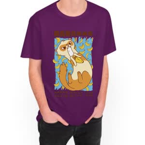 Camiseta Hurón Amante Del Plátano - Camiseta purpura con logo