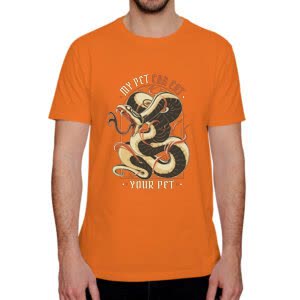 Camiseta mi mascota come tu mascota - Camiseta naranja con logo