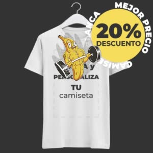 Camiseta Platano Gym - Camiseta blanca con logo