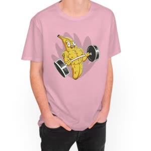 Camiseta Platano Gym - Camiseta rosa con logo