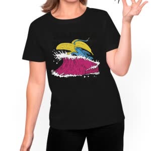 Camiseta Ballena Bananera - Camiseta negra con logo