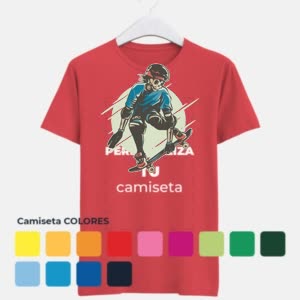 Camiseta Esqueletor Skater - Camiseta COLORES con logo