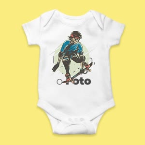 Camiseta Esqueletor Skater - custom-baby-body-450x450