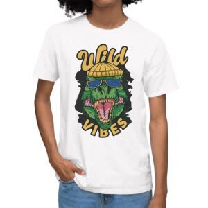 Camiseta Dinosaurio Wild Vibes - Camiseta blanca con logo