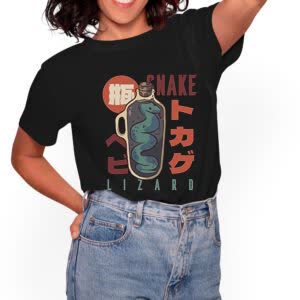 Camiseta serpiente lagarto - Camiseta negra con logo