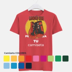 Camiseta Guantes de Boxeo Standing Here - Camiseta COLORES con logo