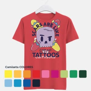 Camiseta Cicatrices son como Tatuajes baratos - Camiseta COLORES con logo