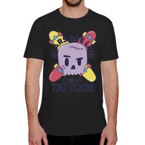 Camiseta Cicatrices son como Tatuajes baratos - Camiseta negra con logo