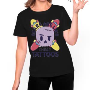 Camiseta Cicatrices son como Tatuajes baratos - Camiseta negra con logo