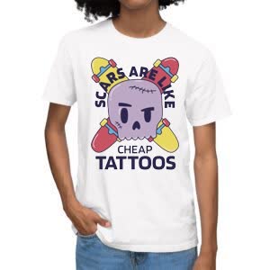 Camiseta Cicatrices son como Tatuajes baratos - Camiseta blanca con logo