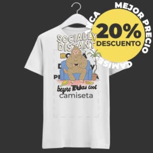 Camiseta Bigfoot Socialmente Distante - Camiseta blanca con logo