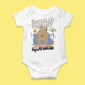 Camiseta Bigfoot Socialmente Distante - custom-baby-body-450x450