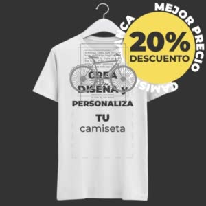 Camiseta Bicicleta Negra - Camiseta blanca con logo