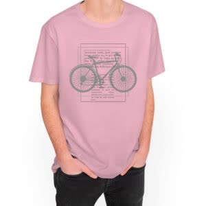 Camiseta Bicicleta Negra - Camiseta rosa con logo