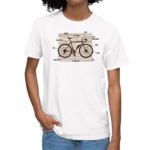 Camiseta Anatomía De La Bicicleta - Camiseta blanca con logo