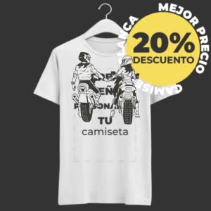 Camiseta Pareja de motoristas - Camiseta blanca con logo