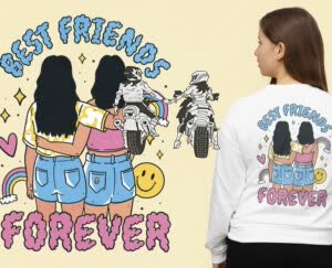 Camiseta Pareja de motoristas - camisetas-para-amigas-e1718309363367