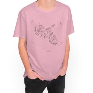 Camiseta Bicicleta Isometrica - Camiseta rosa con logo