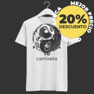 Camiseta ying yang astronauta - Camiseta blanca con logo