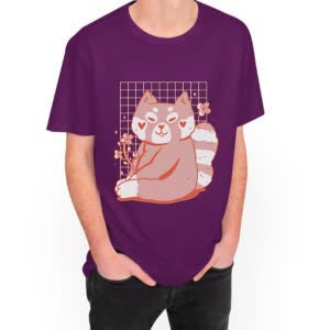 Camiseta Oso rojo - Camiseta purpura con logo