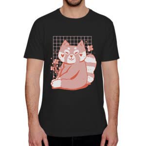 Camiseta Oso rojo - Camiseta negra con logo