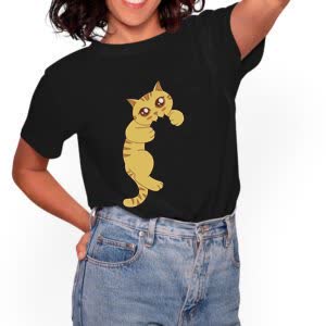 Camiseta Gato adorable - Camiseta negra con logo