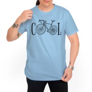 Camiseta Bicicleta Genial - Camiseta celeste con logo