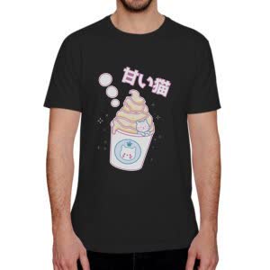 Camiseta Bebida kitty - Camiseta negra con logo