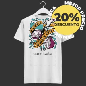 Camiseta Hago Llorar a las Cebollas - Camiseta blanca con logo