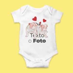 Camiseta Pareja De Bulldogs - custom-baby-body-450x450