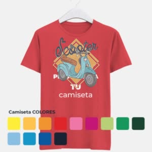 Camiseta Scooter azul - Camiseta COLORES con logo