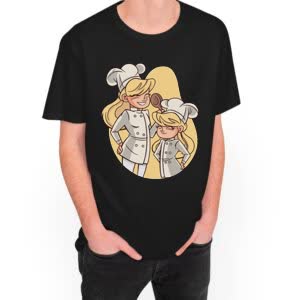 Camiseta Madre e Hija Cocineras - Camiseta negra con logo