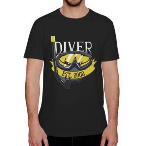 Camiseta Buceo Diver - Camiseta negra con logo