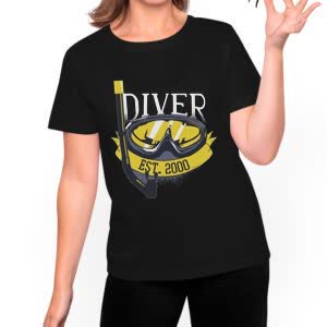 Camiseta Buceo Diver - Camiseta negra con logo