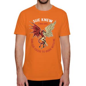 Camiseta Amor Del Diablo - Camiseta naranja con logo