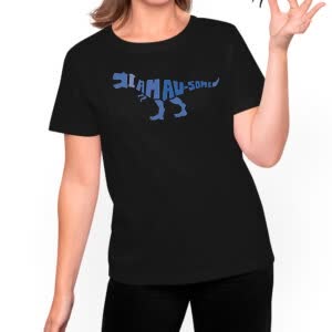 Camiseta Dinosaurio inclusion Autismo - Camiseta negra con logo