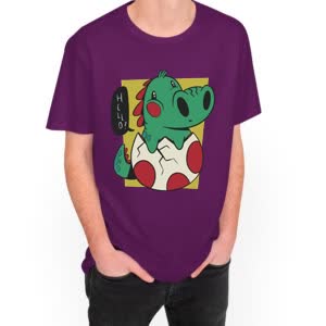 Camiseta Bebe Dinosaurio En El Caparazón - Camiseta purpura con logo