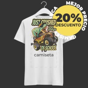 Camiseta Dinosaurio T-rex En Camión - Camiseta blanca con logo