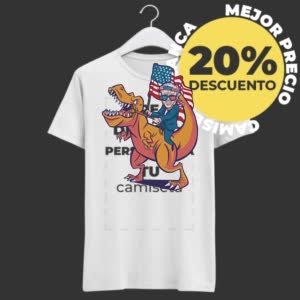 Camiseta T-Rex Americano - Camiseta blanca con logo