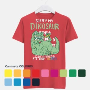 Camiseta Dino Comió Unicornio - Camiseta COLORES con logo