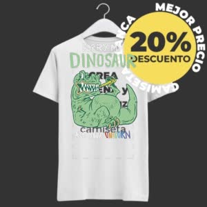 Camiseta Dino Comió Unicornio - Camiseta blanca con logo