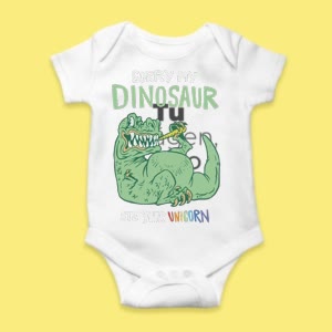 Camiseta Dino Comió Unicornio - custom-baby-body-450x450