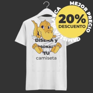 Camiseta llevando Bebe Dino - Camiseta blanca con logo